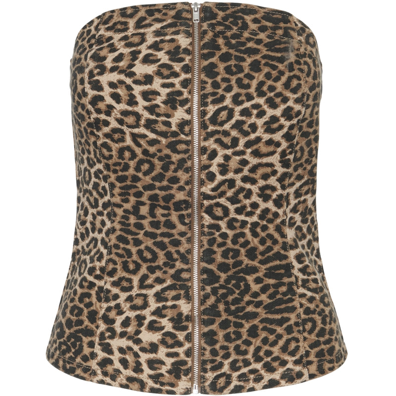 PIECES PIECES X DITTE ESTRUP X CILLE FJORD PCGINGER TOP Top Black LEO DENIM