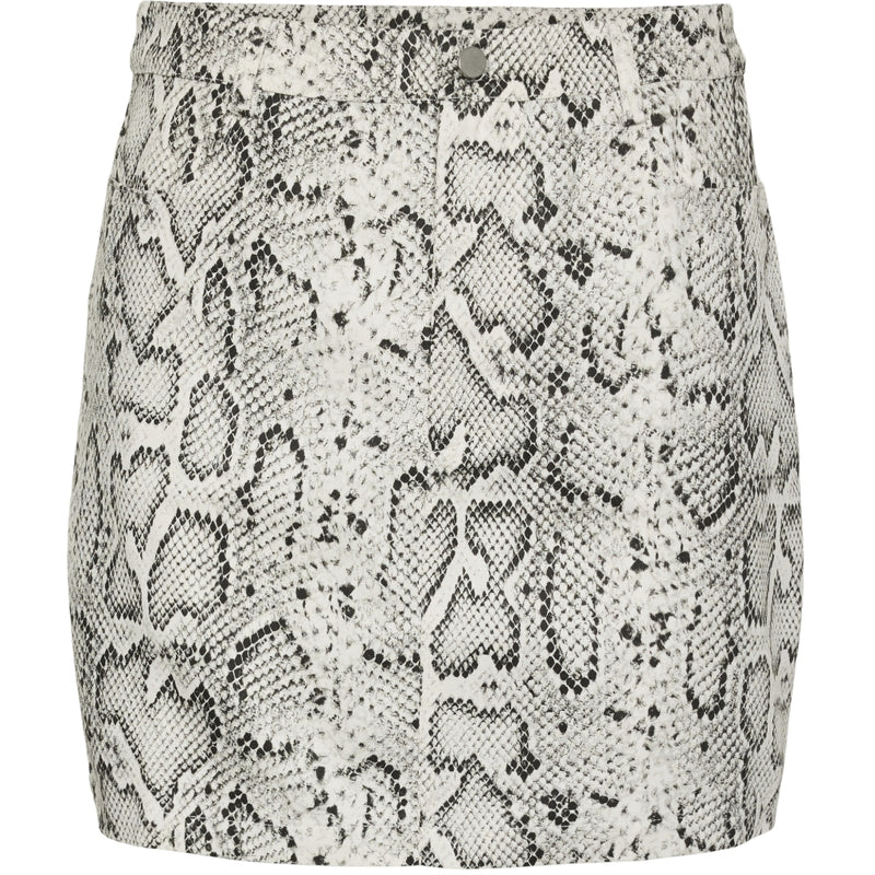PIECES PIECES X DITTE ESTRUP X CILLE FJORD PCJESSICA SHORT SKIRT Skirt Bright White Snake Print