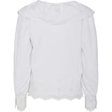 PIECES PIECES dame bluse PCANNABELLE Blouse Bright White Bright White embroidery