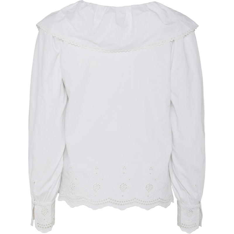 PIECES PIECES dame bluse PCANNABELLE Blouse Bright White Bright White embroidery