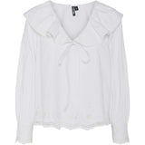 PIECES PIECES dame bluse PCANNABELLE Blouse Bright White Bright White embroidery