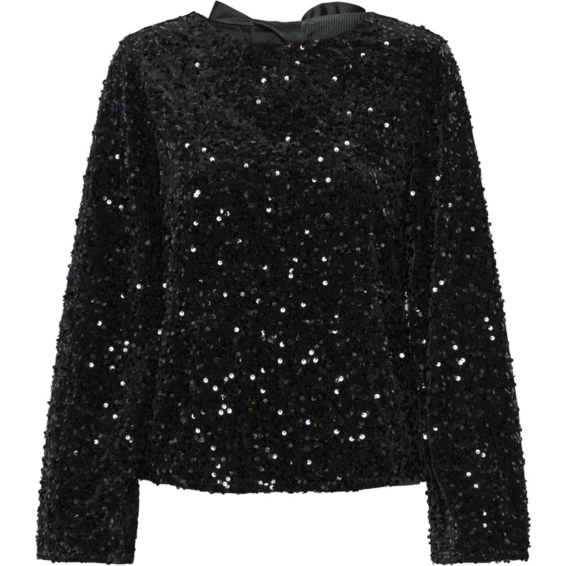 PIECES PIECES dame bluse PCKAM Blouse Black Black sequins