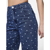 PIECES PIECES dame jeans PCNEA Restudsalg Medium Blue Denim Hearts