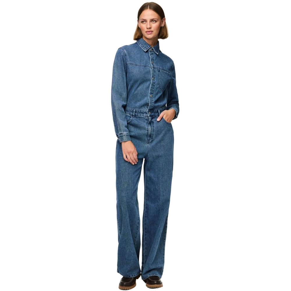 PIECES dame jumpsuit PCADINA Medium blue denim