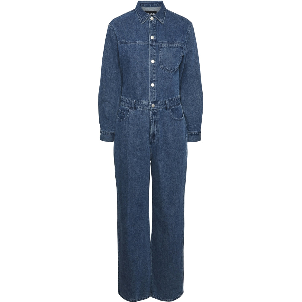 PIECES dame jumpsuit PCADINA Medium blue denim