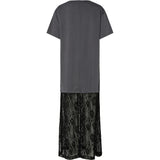 PIECES PIECES dame kjole PCALICE Dress Medium Grey Melange Black lace