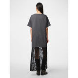 PIECES PIECES dame kjole PCALICE Dress Medium Grey Melange Black lace