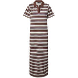 PIECES PIECES dame kjole PCCHILLI Dress Chicory Coffee Stripes