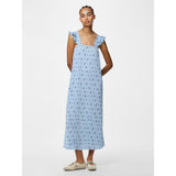 PIECES PIECES dame kjole PCFLORA Dress Cashmere Blue BLUE FLOWERS