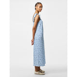 PIECES PIECES dame kjole PCFLORA Dress Cashmere Blue BLUE FLOWERS
