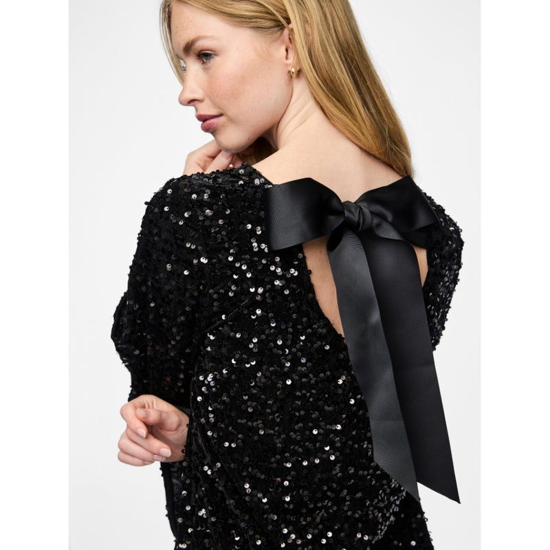 PIECES PIECES dame kjole PCKAM Dress Black Black sequins