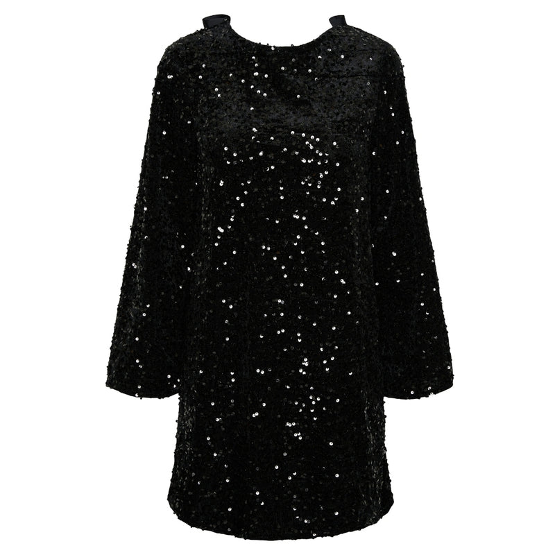 PIECES PIECES dame kjole PCKAM Dress Black Black sequins