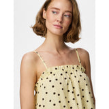 PIECES PIECES dame kjole PCPARKER Dress French Vanilla Brown polka dots