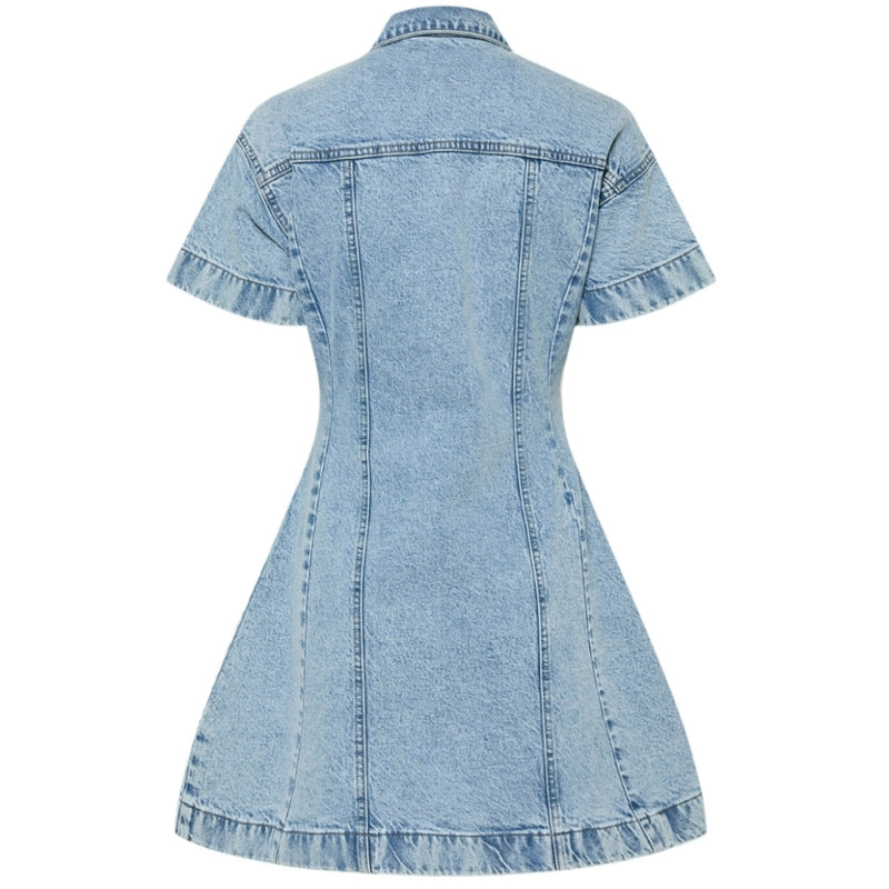 PIECES PIECES dame kjole PCSILKE Dress Light Blue Denim