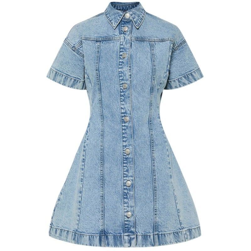 PIECES PIECES dame kjole PCSILKE Dress Light Blue Denim