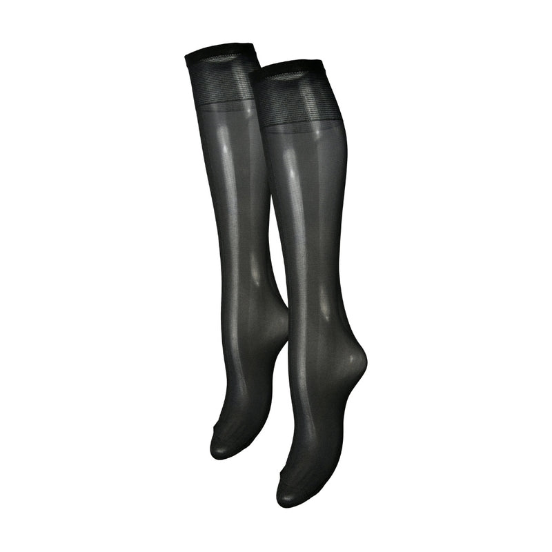 PIECES PIECES dame knæstrømper PCMOVIA Socks Black 2 PACK Black-Black