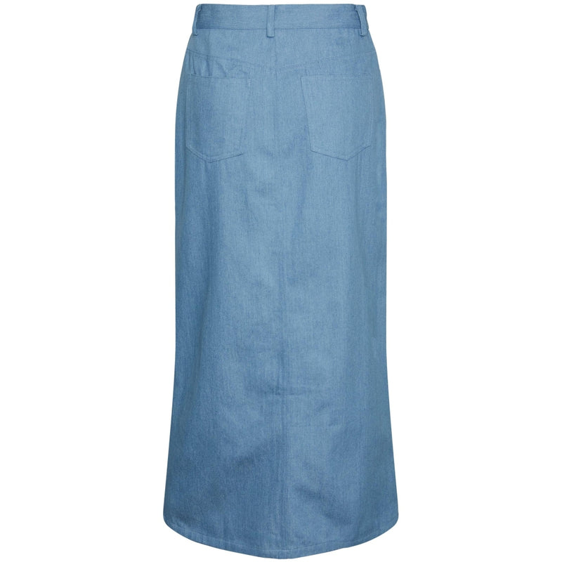 PIECES PIECES dame nederdel PCASTA Skirt Light Blue Denim