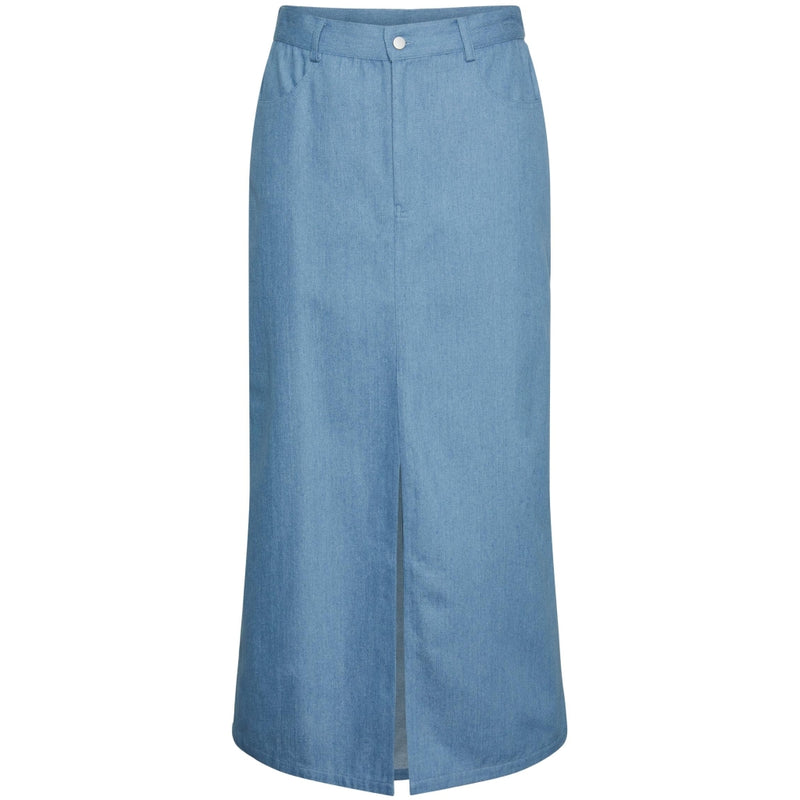 PIECES PIECES dame nederdel PCASTA Skirt Light Blue Denim