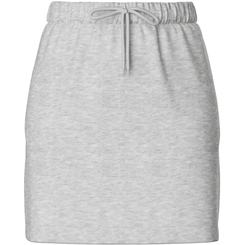 PIECES PIECES dame nederdel PCCHILLI Skirt Light Grey Melange