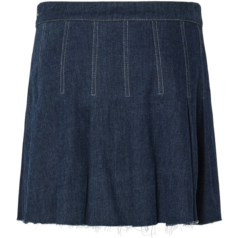 PIECES PIECES dame nederdel PCFABIA Skirt Dark Blue Denim