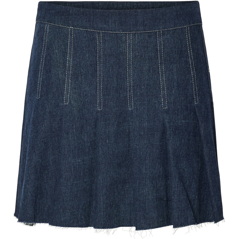 PIECES PIECES dame nederdel PCFABIA Skirt Dark Blue Denim