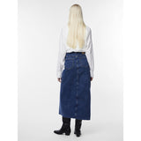 PIECES PIECES dame nederdel PCJESSIE Restudsalg Medium blue denim