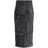 PIECES PIECES dame nederdel PCKAM Skirt Magnet Black silver sequins