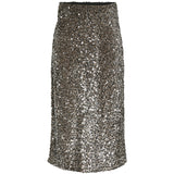 PIECES PIECES dame nederdel PCKAM Skirt Morel Silver sequins