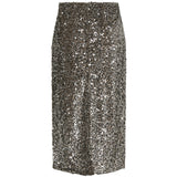 PIECES PIECES dame nederdel PCKAM Skirt Morel Silver sequins