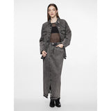 PIECES PIECES dame nederdel PCNORA Restudsalg Grey Denim