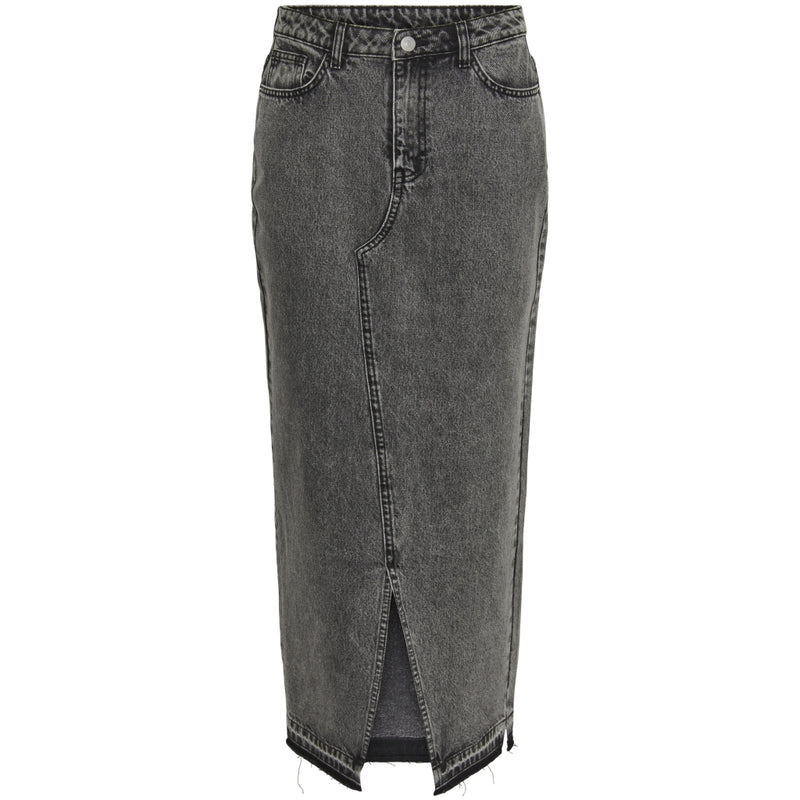 PIECES PIECES dame nederdel PCNORA Restudsalg Grey Denim