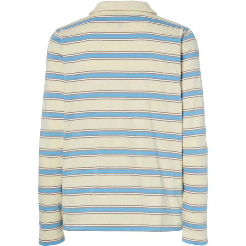 PIECES PIECES dame polo PCFRANKIE Polo Cloud Cream BLUE-SILVER MINK-WHITE