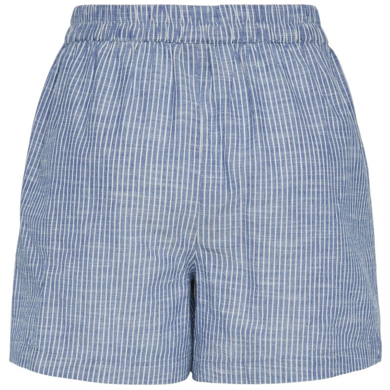 PIECES PIECES dame shorts PCAPIA Shorts Coronet Blue Stripes Bright white
