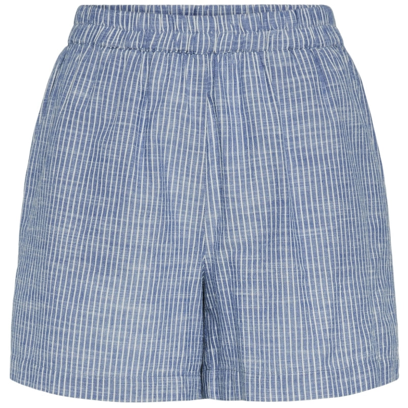 PIECES PIECES dame shorts PCAPIA Shorts Coronet Blue Stripes Bright white
