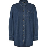 PIECES PIECES dame skjorte PCMAISIE Shirt Dark Blue Denim