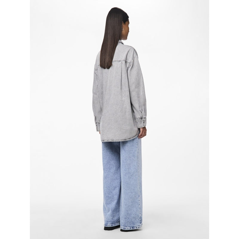 PIECES PIECES dame skjorte PCMAISIE Shirt Grey Denim