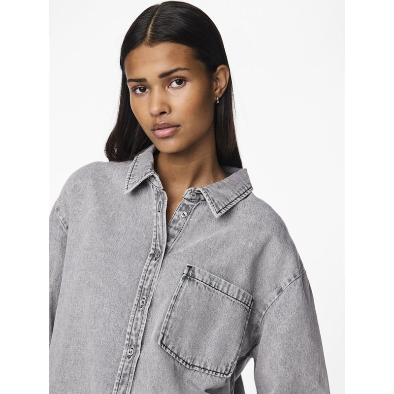 PIECES PIECES dame skjorte PCMAISIE Shirt Grey Denim