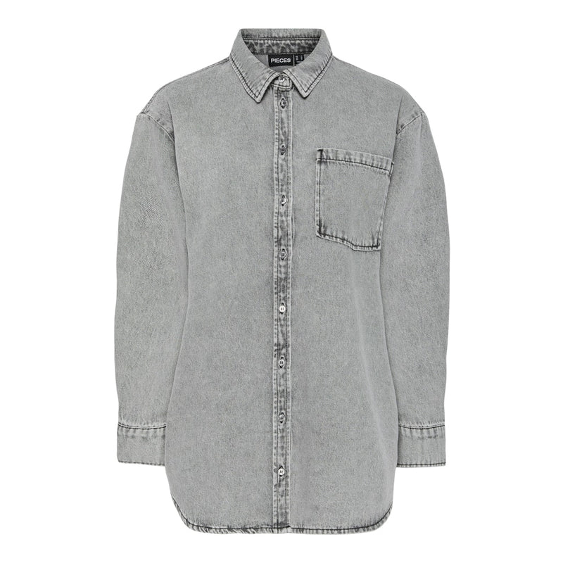 PIECES PIECES dame skjorte PCMAISIE Shirt Grey Denim