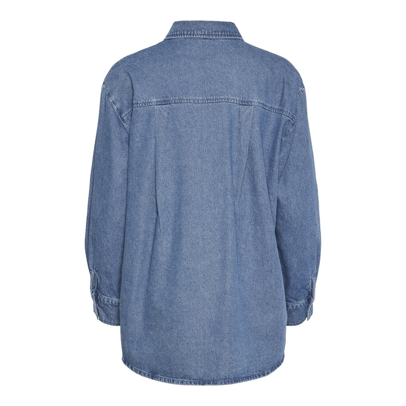 PIECES PIECES dame skjorte PCMAISIE Shirt Medium blue denim