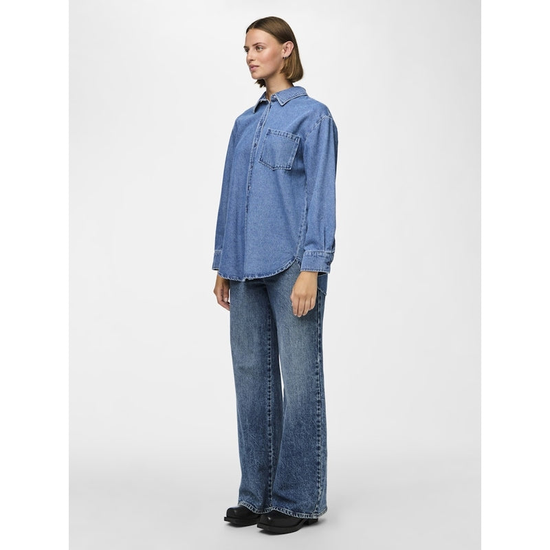 PIECES PIECES dame skjorte PCMAISIE Shirt Medium blue denim