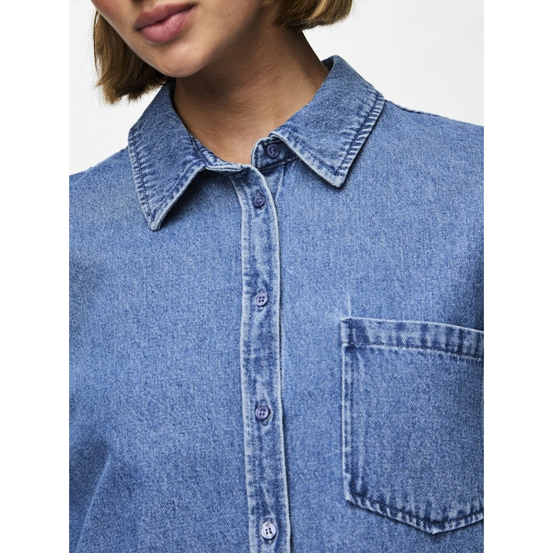 PIECES PIECES dame skjorte PCMAISIE Shirt Medium blue denim