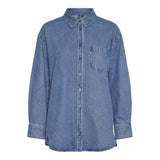 PIECES PIECES dame skjorte PCMAISIE Shirt Medium blue denim