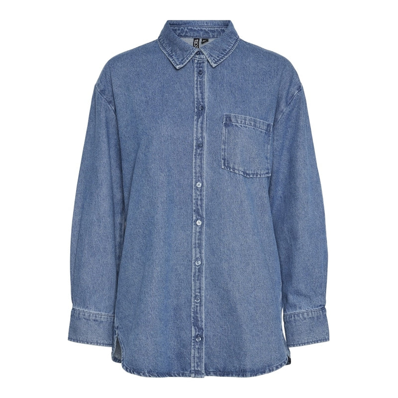 PIECES PIECES dame skjorte PCMAISIE Shirt Medium blue denim