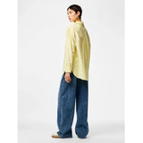 PIECES PIECES dame skjorte PCMELIA Shirt French Vanilla Stripes thin bright white