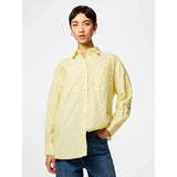 PIECES PIECES dame skjorte PCMELIA Shirt French Vanilla Stripes thin bright white