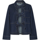 PIECES PIECES dame skjorte PCOFELIA Shirt Medium Blue Denim Black satin bow