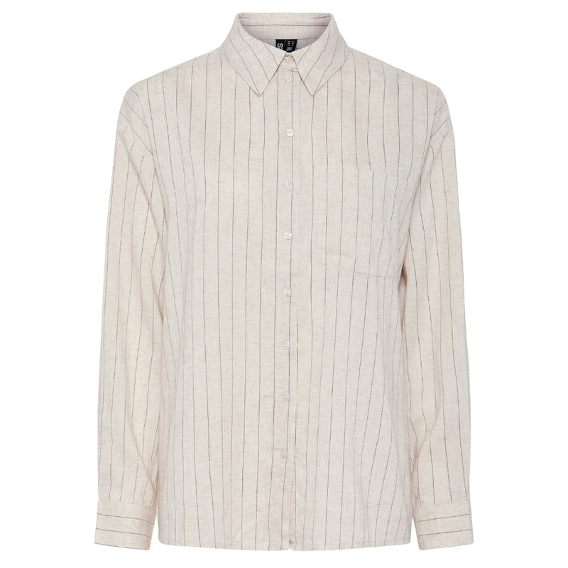PIECES PIECES dame skjorte PCPIA Shirt Birch Stripes black
