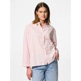 PIECES PIECES dame skjorte PCSULLE Shirt Cloud Dancer Stripes Pink Lemonade