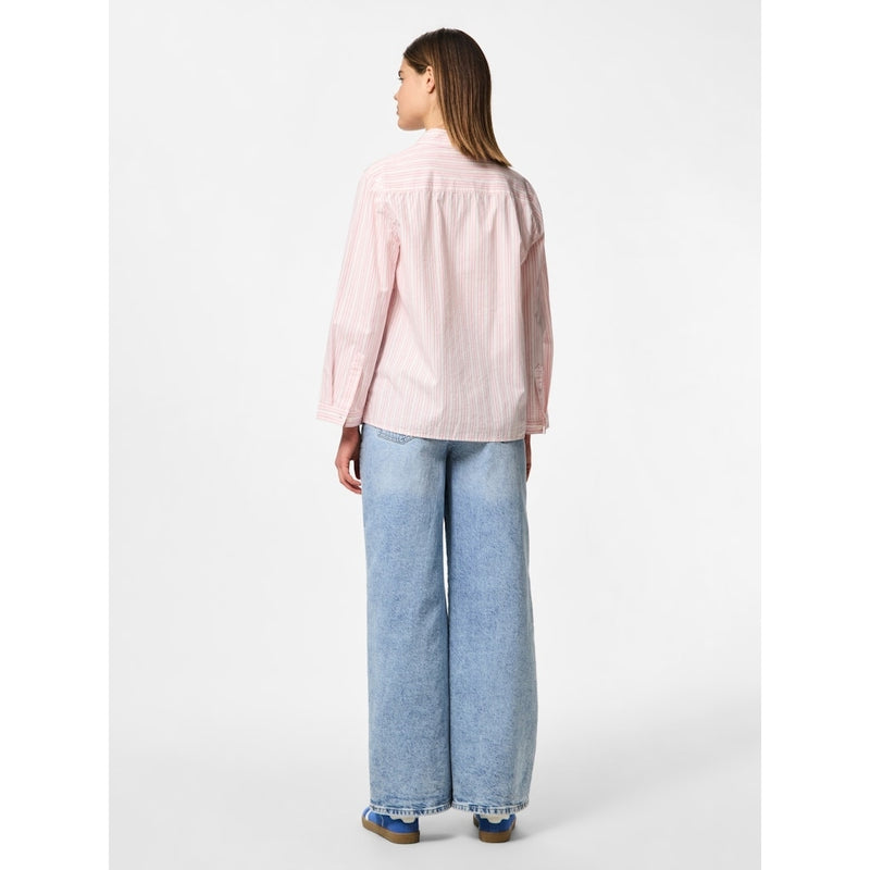 PIECES PIECES dame skjorte PCSULLE Shirt Cloud Dancer Stripes Pink Lemonade