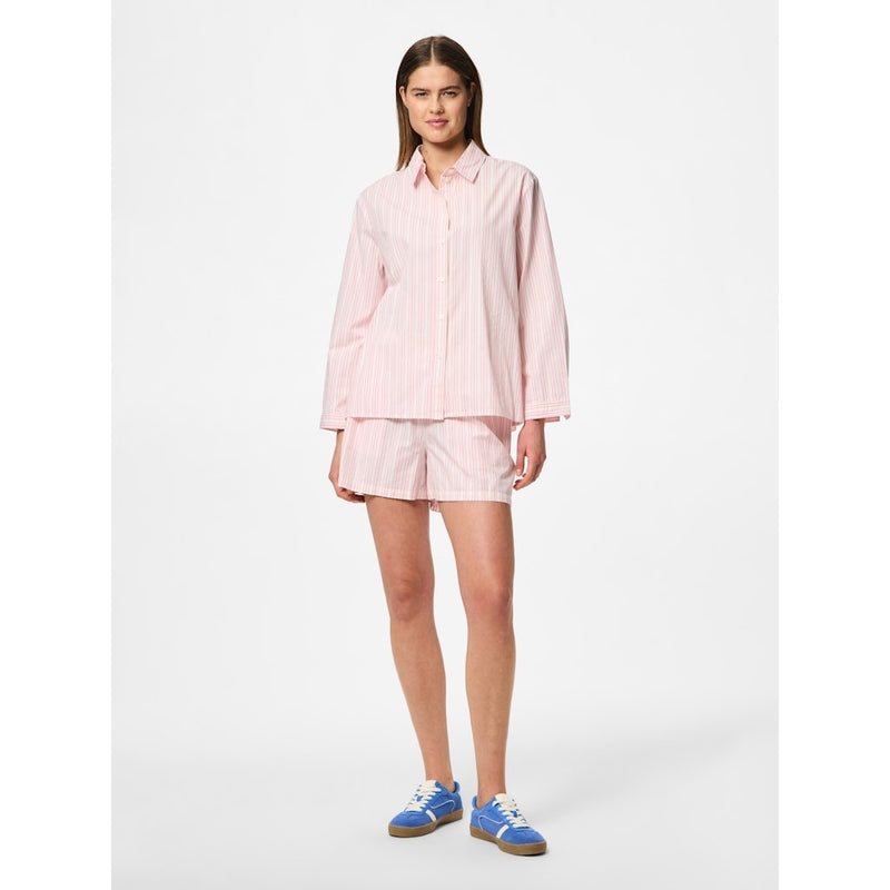 PIECES PIECES dame skjorte PCSULLE Shirt Cloud Dancer Stripes Pink Lemonade